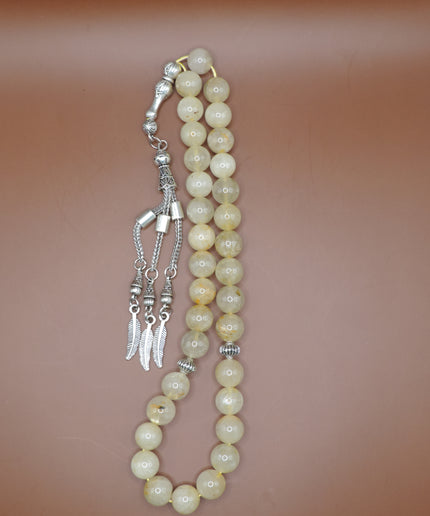 Natural citrine gemstone beads in warm golden yellow tones