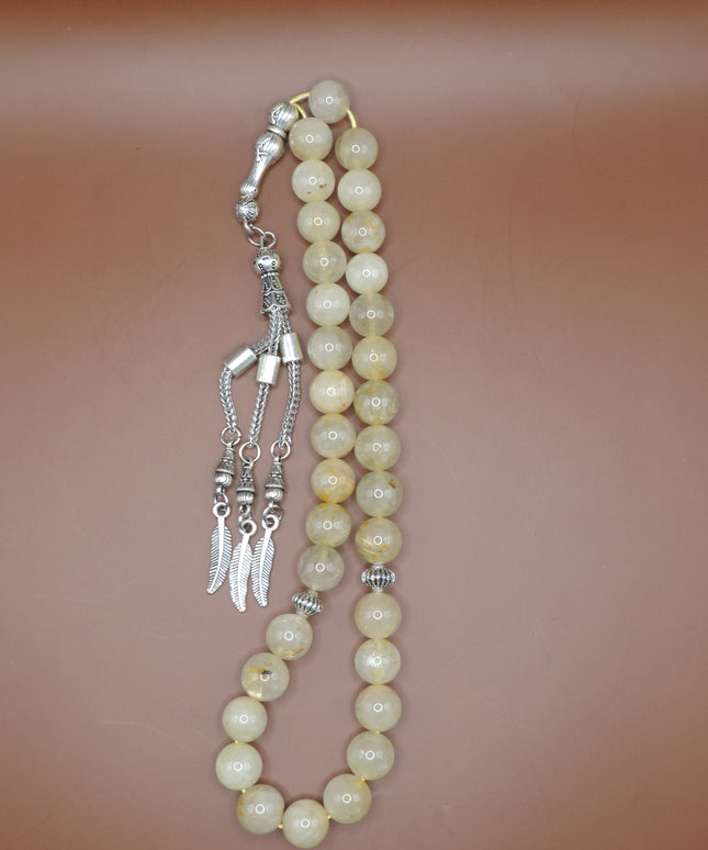 Natural citrine gemstone beads in warm golden yellow tones