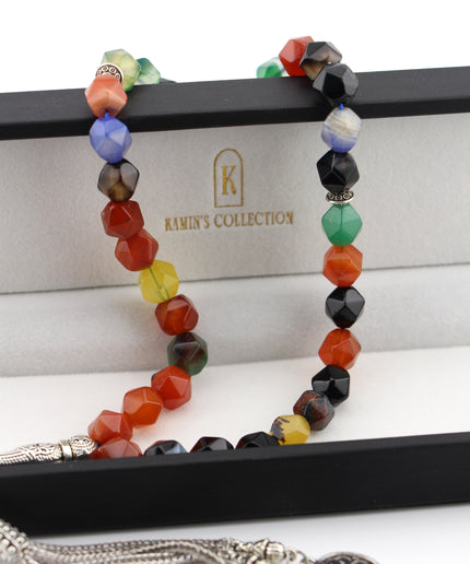 Multicolor Agate Tasbih