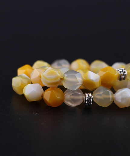 Yellow Agate Tasbih – Hexagonal Cut