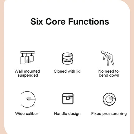 Wall Mounted Kitchen Trash Can - 8.5L/12L