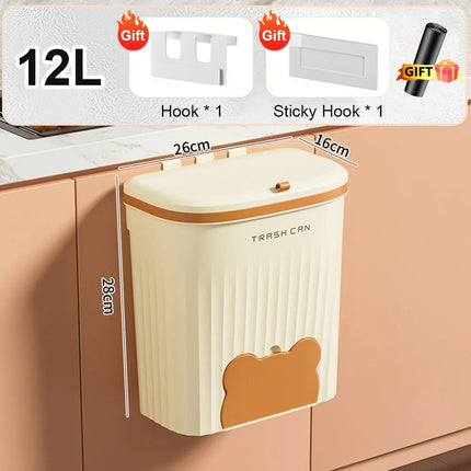 Wall Mounted Kitchen Trash Can - 8.5L/12L