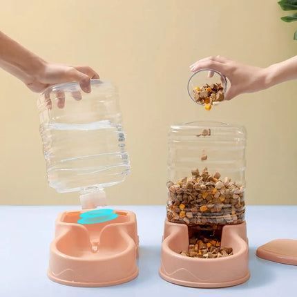 Pet Water Fountain And Food Dispenser