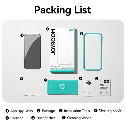Joyroom Anti-Spy Screen Protector - iPhone Privacy Glass