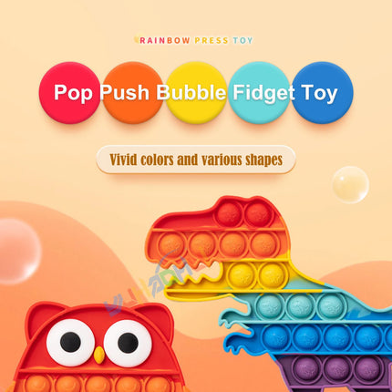 Rainbow Pop Push Bubble Fidget Toy