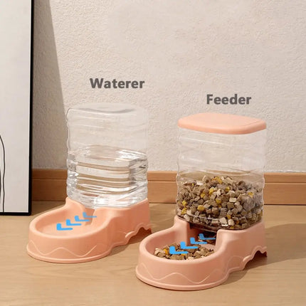 Pet Water Fountain And Food Dispenser