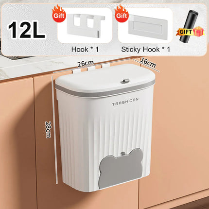 Wall Mounted Kitchen Trash Can - 8.5L/12L