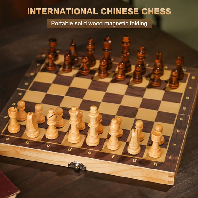 29x29cm 3-in-1 Chess Set - Foldable Board