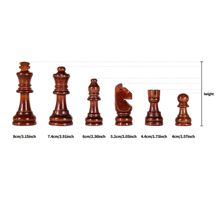 Solid Wood Chess Set - Foldable Board Game