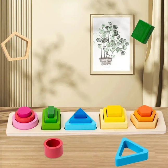 Montessori Wood Sorting Toy - Educational Shape Sorter