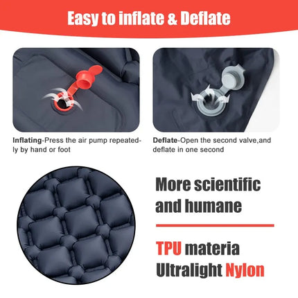 Ultralight Camping Air Mattress with Built-in Pump