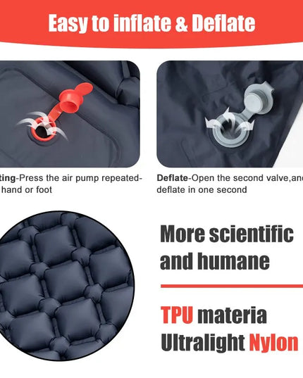 Ultralight Camping Air Mattress with Built-in Pump