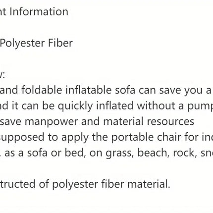 DIZETION Inflatable Air Sofa - Portable Camping Chair