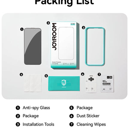 Joyroom Anti-Spy Screen Protector - iPhone Privacy Glass