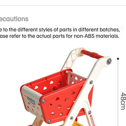 Shopping Cart Toy - Kids Play Kitchen Set