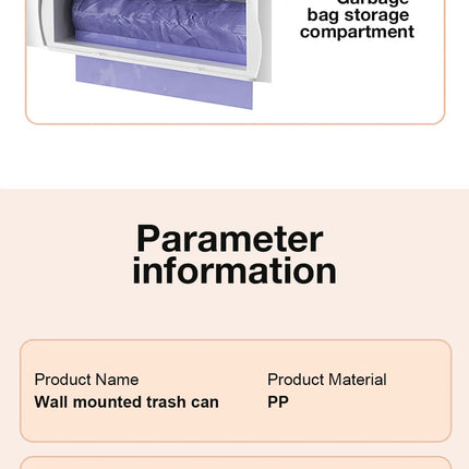 Wall Mounted Kitchen Trash Can - 8.5L/12L