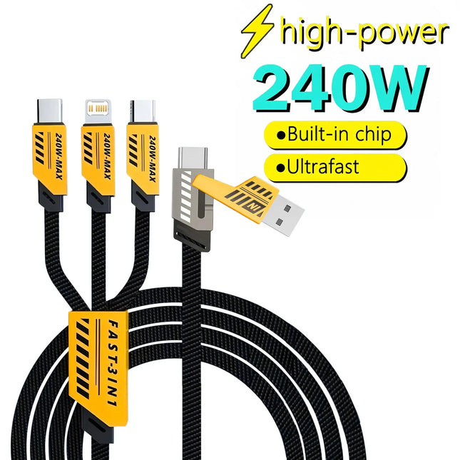 3-in-2 240W Fast Charging Cable