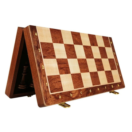 Solid Wood Chess Set - Foldable Board Game