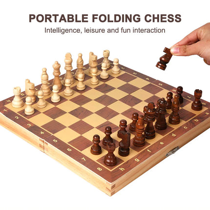 29x29cm 3-in-1 Chess Set - Foldable Board