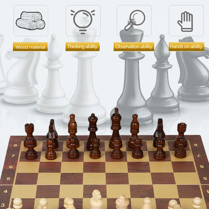 29x29cm 3-in-1 Chess Set - Foldable Board