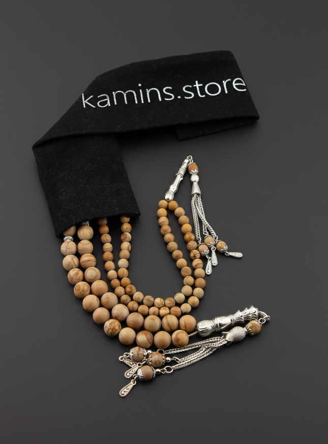 Wood Jasper Collection | Dual Tasbih Set — 99-Bead & 33-Bead