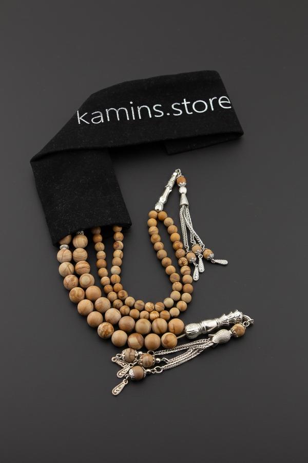 Wood Jasper Collection | Dual Tasbih Set — 99-Bead & 33-Bead