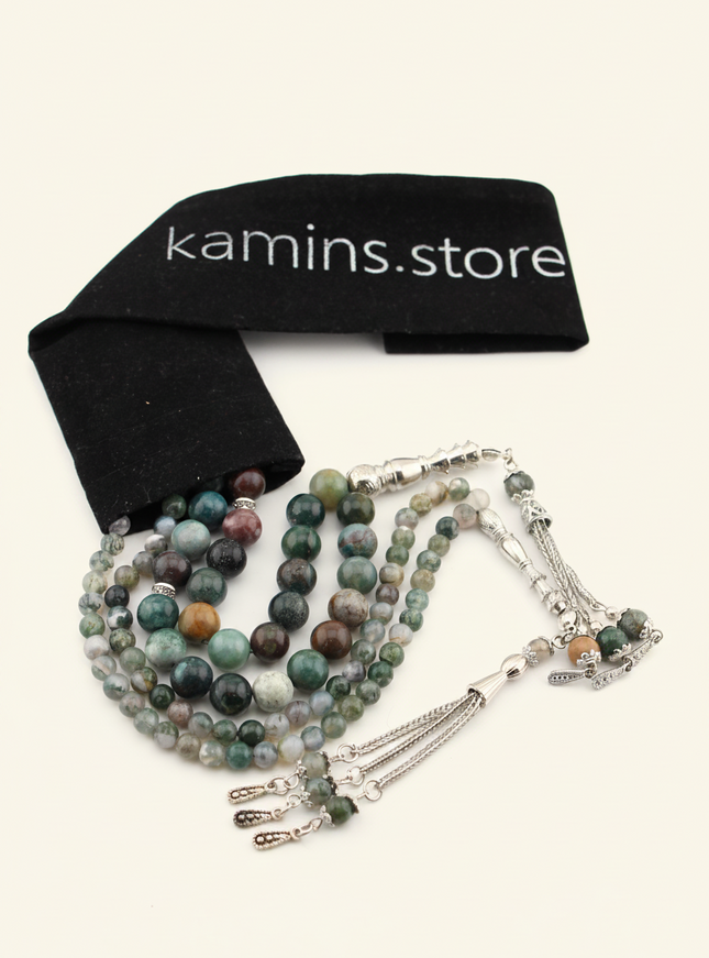 Indian Agate Tasbih – Twin Set | 99/33 Bead Set