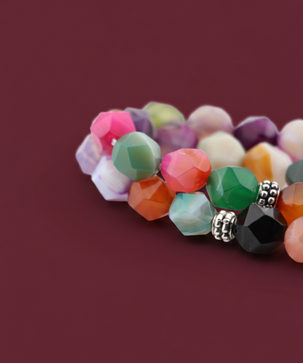 Multicolor Agate Prayer Beads