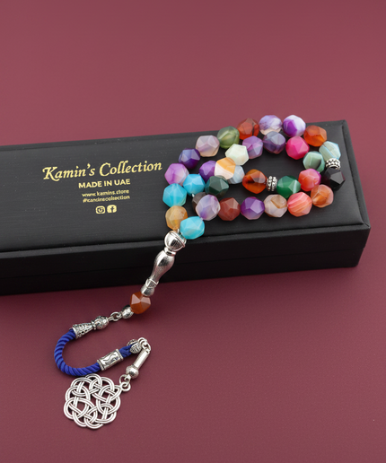 Multicolor Agate Prayer Beads