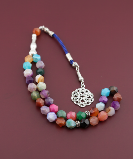 Multicolor Agate Prayer Beads