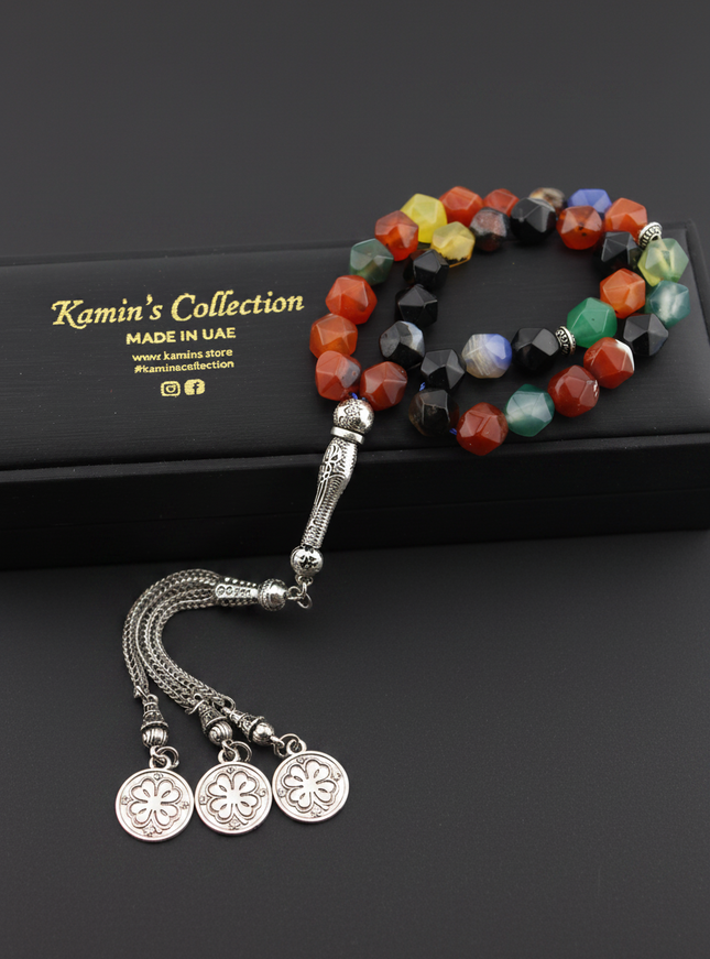 Multicolor Agate Tasbih