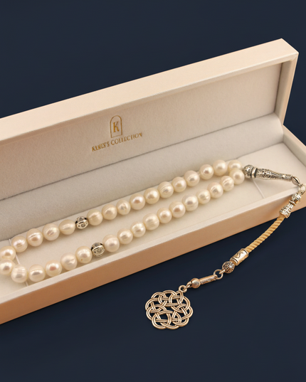 مسبحة من اللؤلؤ الطبيعي مع شرابة عربية