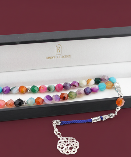 Multicolor Agate Prayer Beads