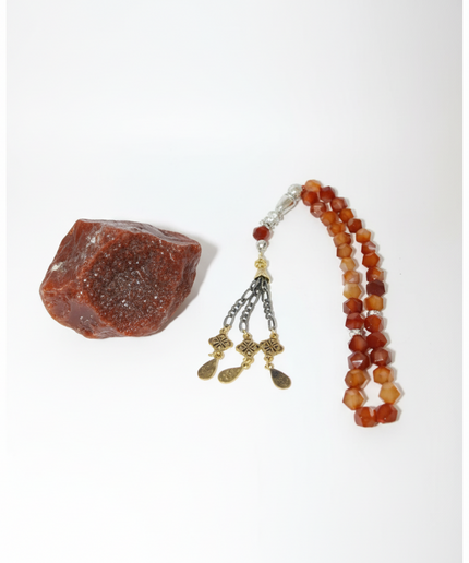 Full length red agate misbaha for prayer and meditation