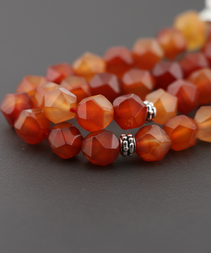 Red Agate Tasbih / Hexagonal Cut