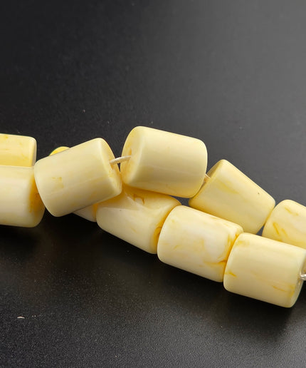 Russian Amber Tasbih – Ivory Barrel Beads Set Of 2