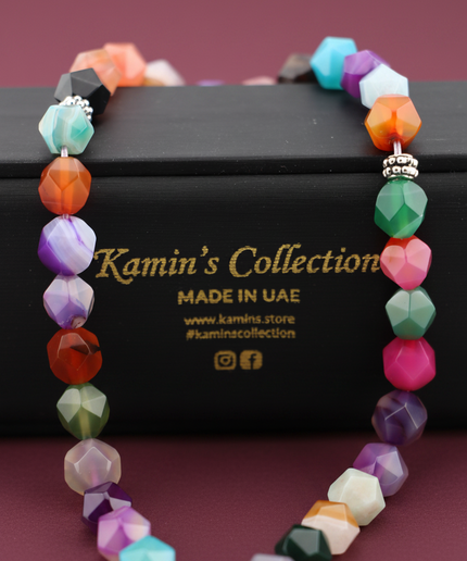 Multicolor Agate Prayer Beads