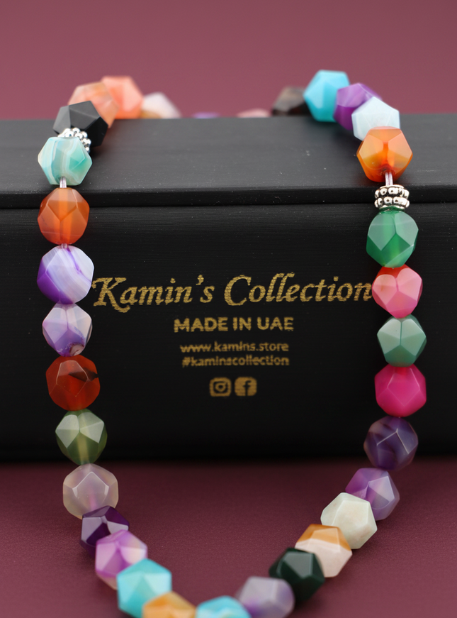 Multicolor Agate Prayer Beads